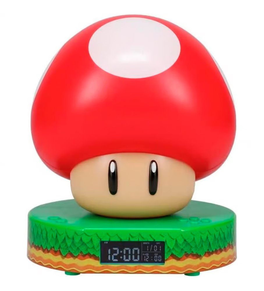 Reloj Despertador Digital Velador Super Mushroom - Super Mario - Champiñon