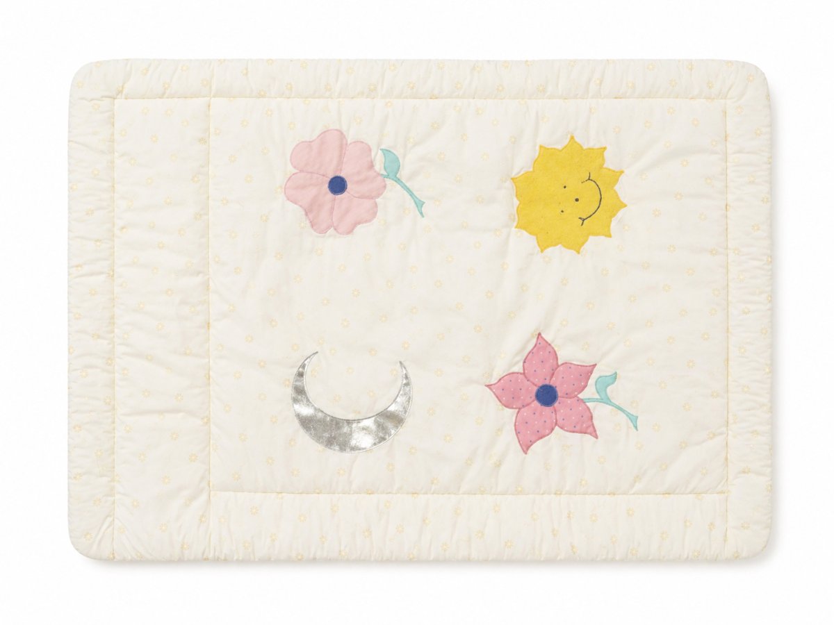 Acolchado Cuna Funcional Estampado Sol - Luna - Flor