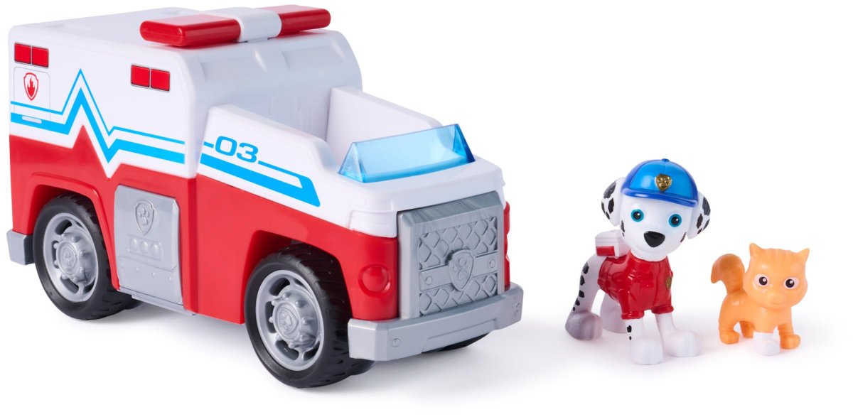 Paw Patrol Vehiculo Pull Back Con Figura Search & Rescue - Marshall