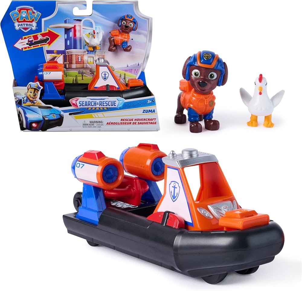 Paw Patrol Vehiculo Pull Back Con Figura Search & Rescue - Zuma