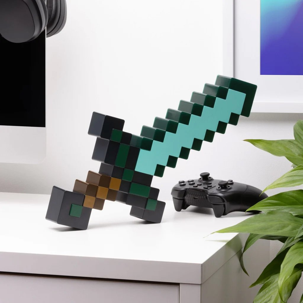 Lámpara Espada De Diamante Minecraft - Diamond Sword Light