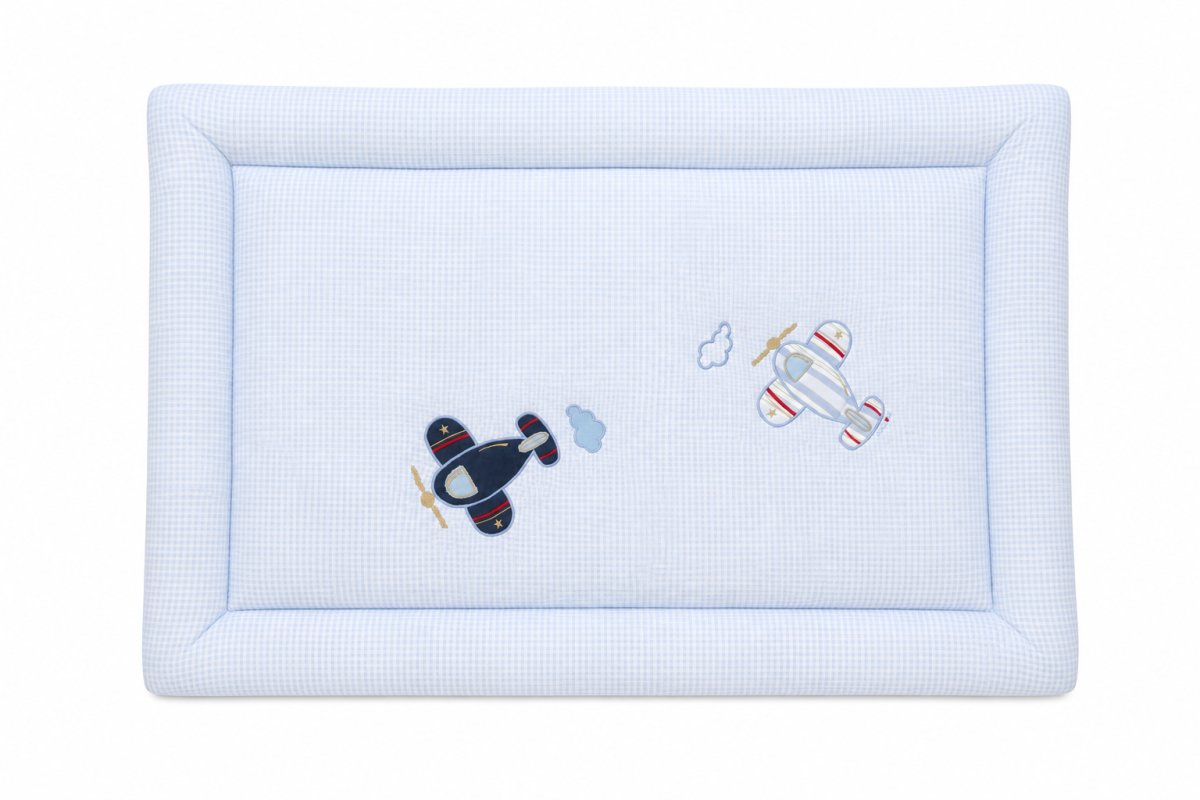 Acolchado Cuna Funsional C/ Chichonera Pique Reversible Bordado