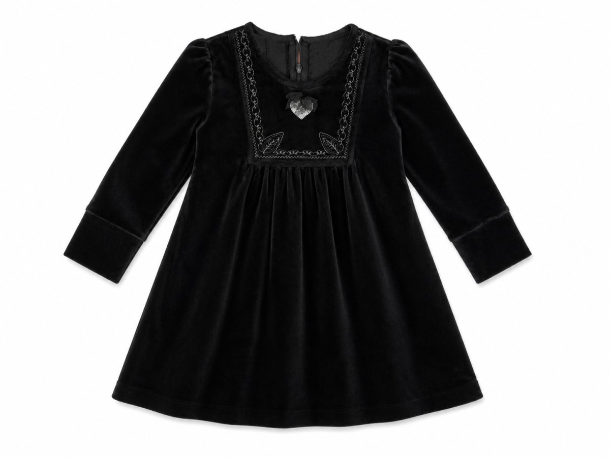 Vestido Shifon Bordado Plata