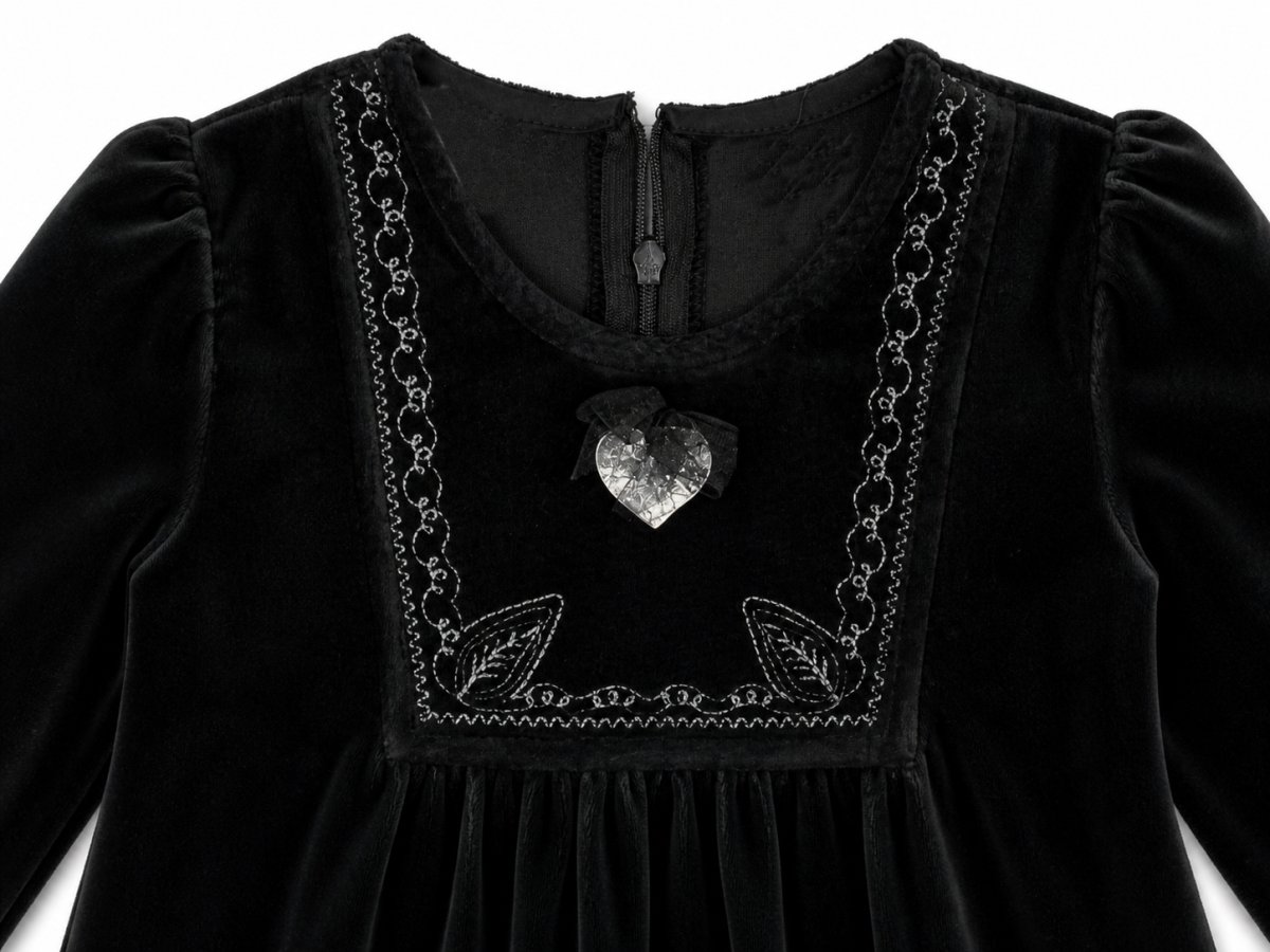 Vestido Shifon Bordado Plata