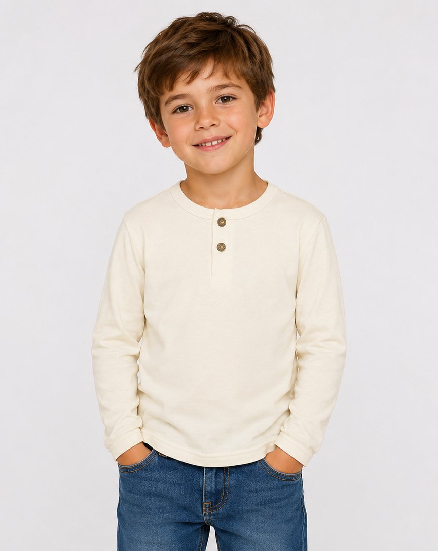 Remera Algodón Lisa con Boton