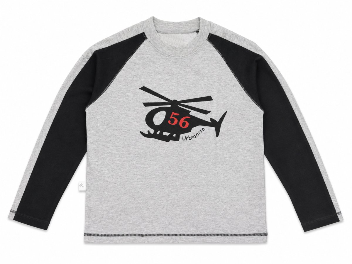 Remera Manga Larga Estampado Helicoptero