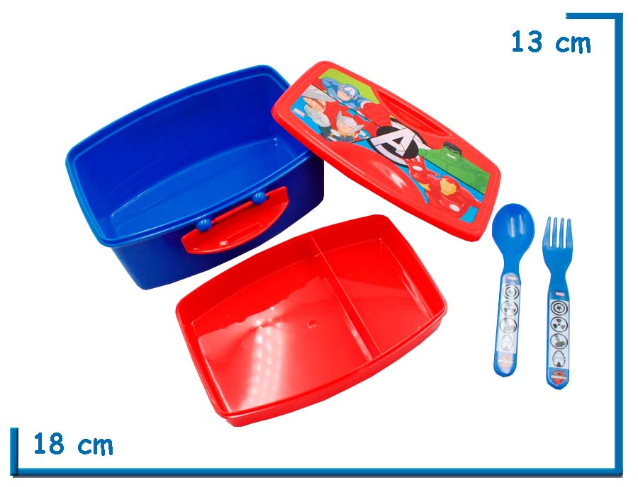 AVENGERS LUNCH BOX CON CUBIERTOS