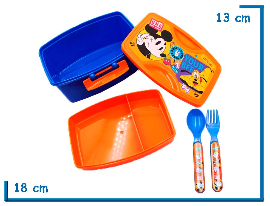 MICKEY MOUSE LUNCH BOX CON CUBIERTOS