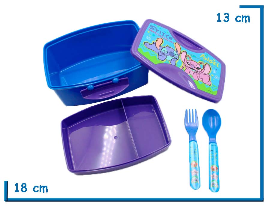 STITCH LUNCH BOX CON CUBIERTOS