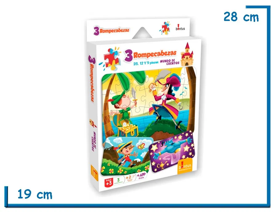 PUZZLE X3 MUNDO DE CUENTOS 28/12/9 PZS