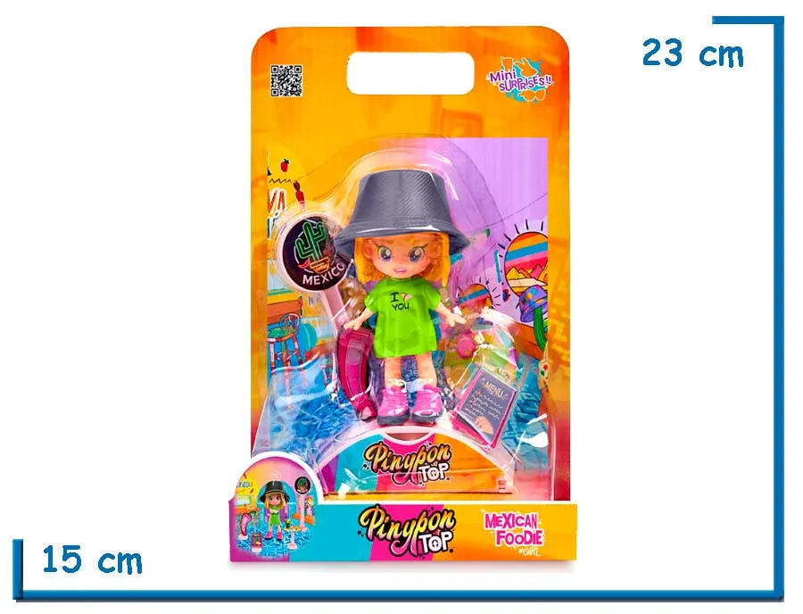 FAMOSA PINYPON TOP MEXICAN FOODIE FIGURA CON ACCESORIOS