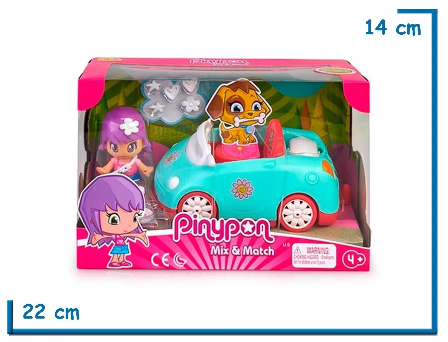 FAMOSA PINYPON AUTO CON FIGURA Y ACCESORIOS