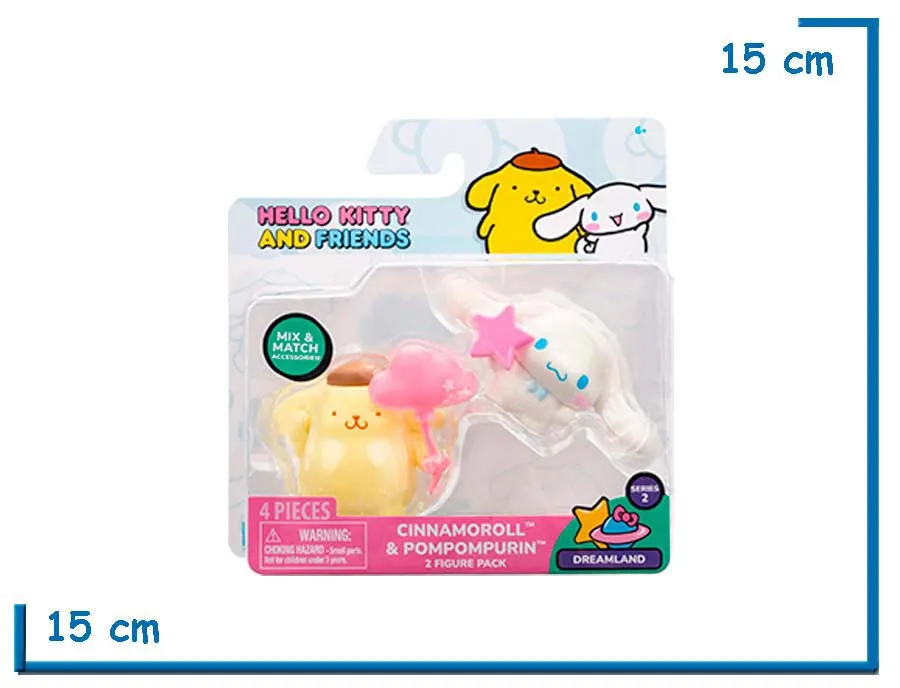 JAZWARES CINNAMOROLL (NUBE) & POMPOMPURIN HELLO KITTY & FRIENDS