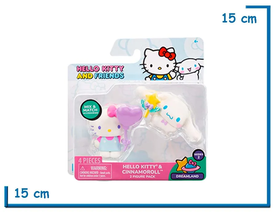 JAZWARES HELLO KITTY (CORAZON) & CINNAMOROLL HELLO KITTY & FRIENDS
