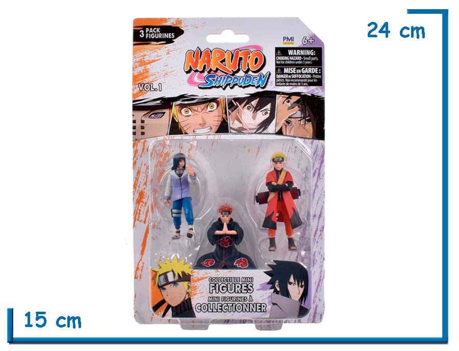 PMI NARUTO SHIPPUDEN HINATA PAIN NARUTO PACK X3 MINI FIGURAS