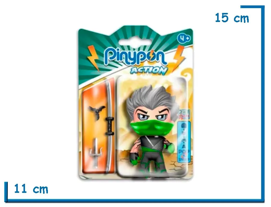 FAMOSA PINYPON ACTION NINJA VERDE FIGURA INDIVIDUAL