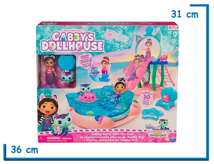 SPIN MASTER GABBYS DOLLHOUSE GABBY GIRLS PURR-IFIC POOL