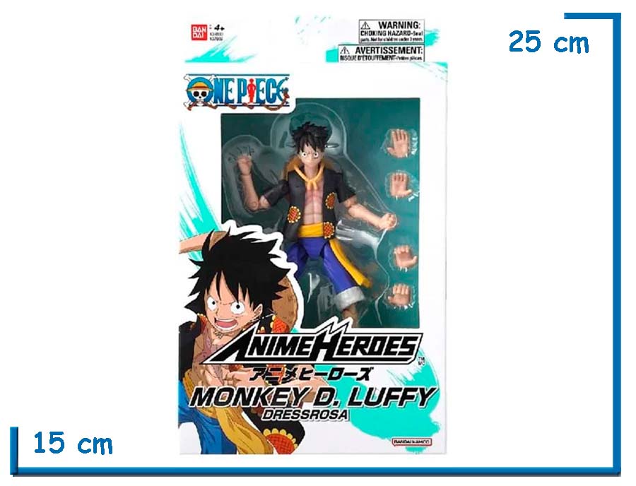 BANDAI MONKEY D. LUFFY DRESSROSA ONE PIECE ANIME HEROES 17CM