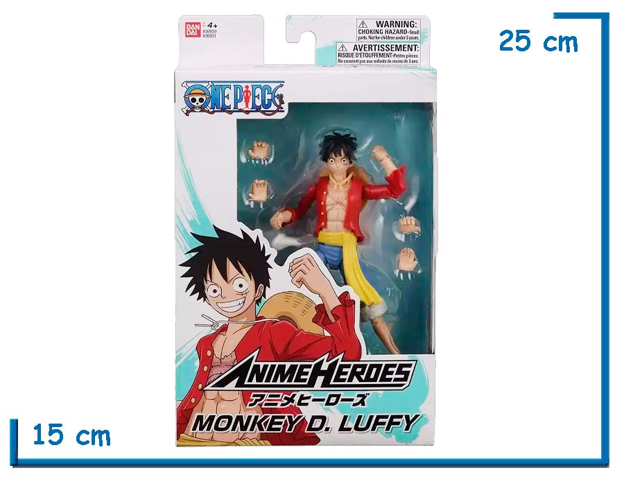BANDAI MONKEY D. LUFFY ONE PIECE ANIME HEROES 17CM