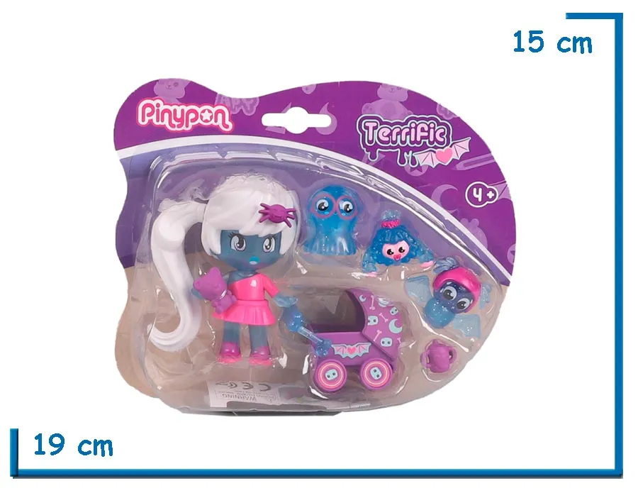 FAMOSA PINYPON TERRIFIC FIGURA GITD CON MOSNTRUOS Y ACCESORIOS