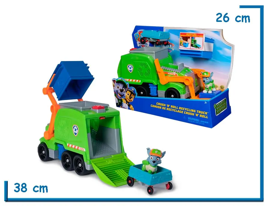 SPIN MASTER PAW PATROL CRUSH N ROLL RECYCLING TRUCK