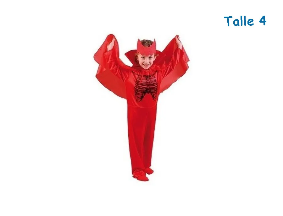 DISFRAZ TALLE 4 DIABLITO CON VINCHA Y CAPA