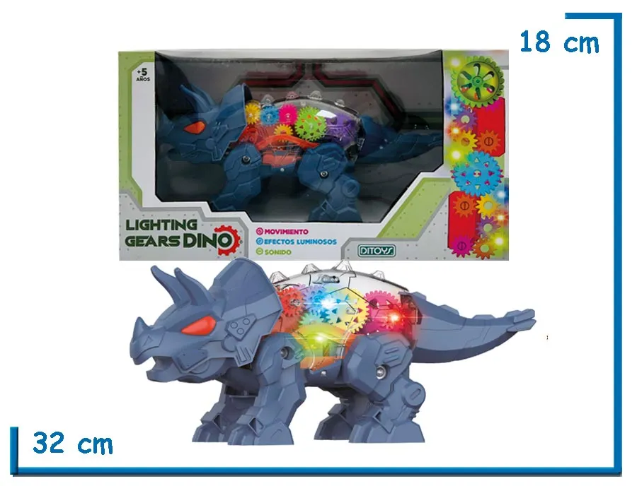 LIGHTING GEARS DINO AZUL CON ENGRANAJES