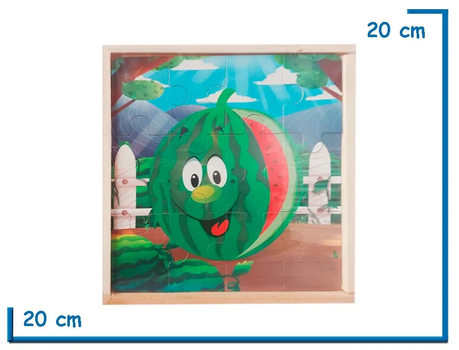 ROMPECABEZAS DE MADERA X4 FRUTAS 12 PZS