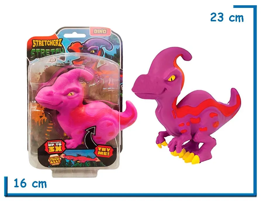 STRETCHERZ STRETCH SQUAD DINO PARASAURIO FUCSIA Y ROJO