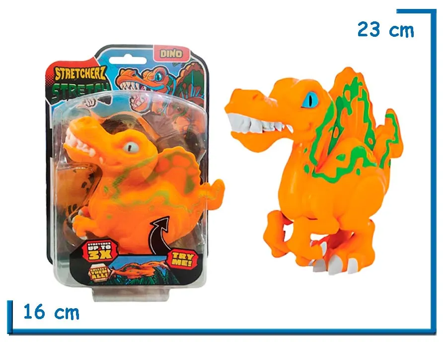 STRETCHERZ STRETCH SQUAD DINO ESPINOSAURIO NARANJA Y VERDE