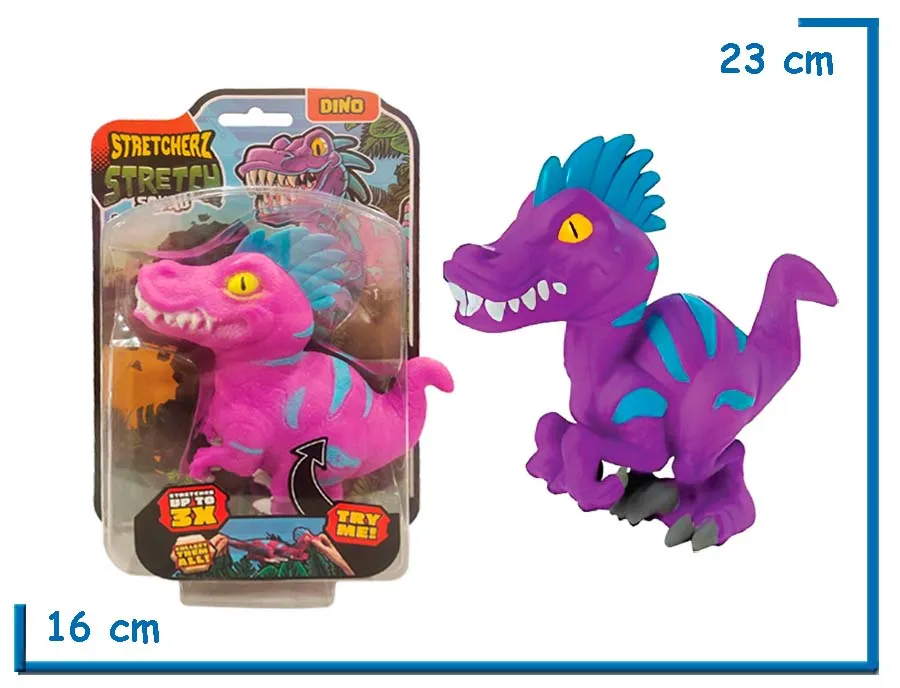 STRETCHERZ STRETCH SQUAD DINO ALOSAURIO VIOLETA Y CELESTE