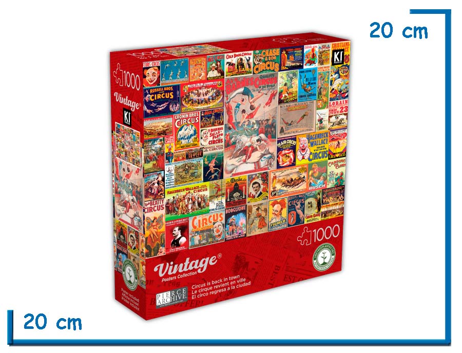KI PUZZLE X1000 PZS EL CIRCO REGRESA A LA CIUDAD VINTAGE POSTERS COL.
