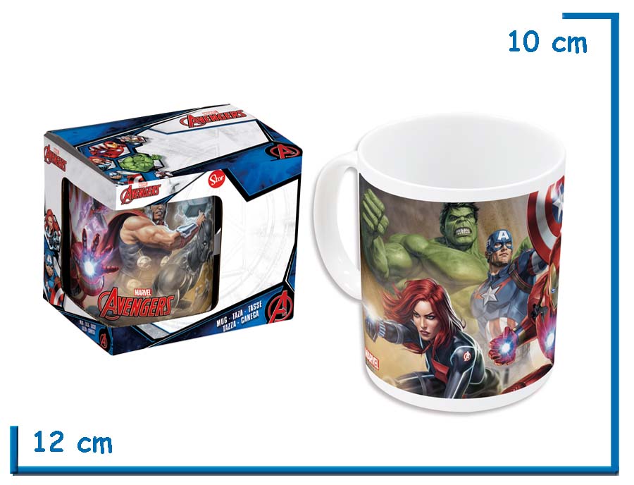 STOR MARVEL AVENGERS GRUPO COLOR TAZA CERAMICA CLASICA EN CAJA 325ML