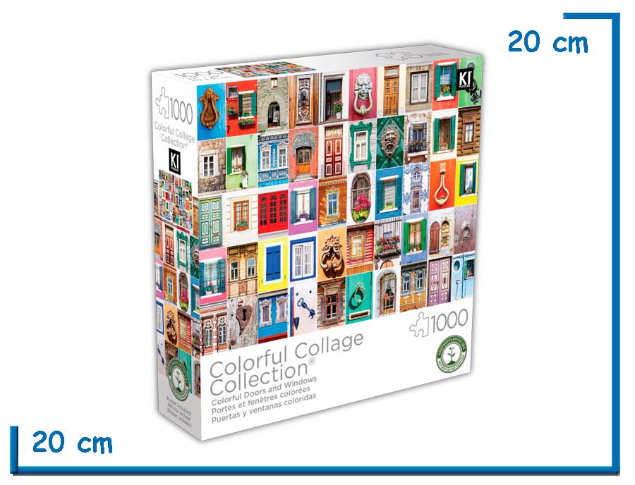 KI PUZZLE X1000 PZS PUERTAS Y VENTANAS COLORIDAS COLORFUL COLLAGE COL.