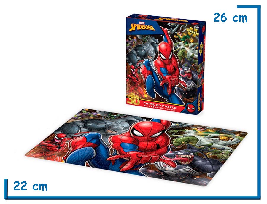 PRIME 3D PUZZLE X500 PZS SPIDER-MAN & VILLANOS LENTICULAR
