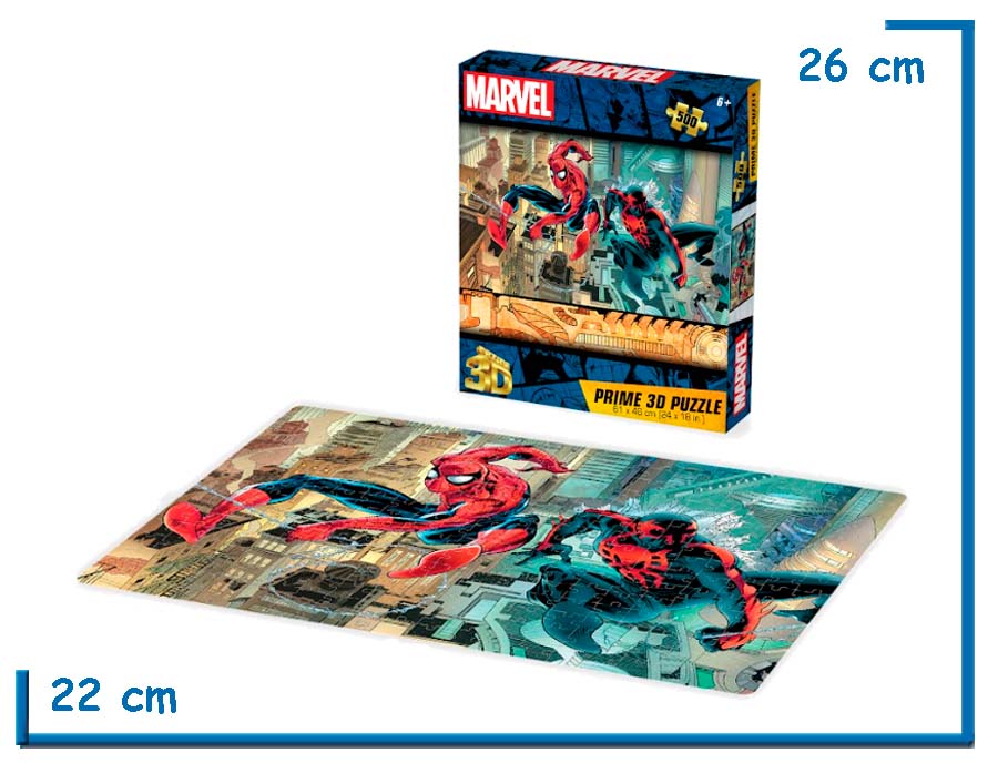 PRIME 3D PUZZLE X500 PZS SPIDER-MAN & 2099 LENTICULAR