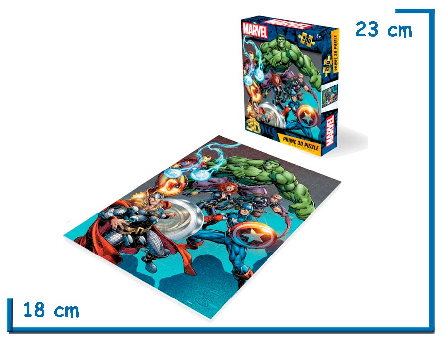 PRIME 3D PUZZLE X200 PZS AVENGERS CLASICOS LENTICULAR