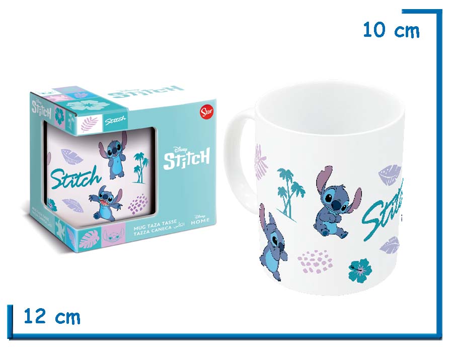 STOR STITCH PALMERAS TAZA CERAMICA CLASICA EN CAJA 325ML