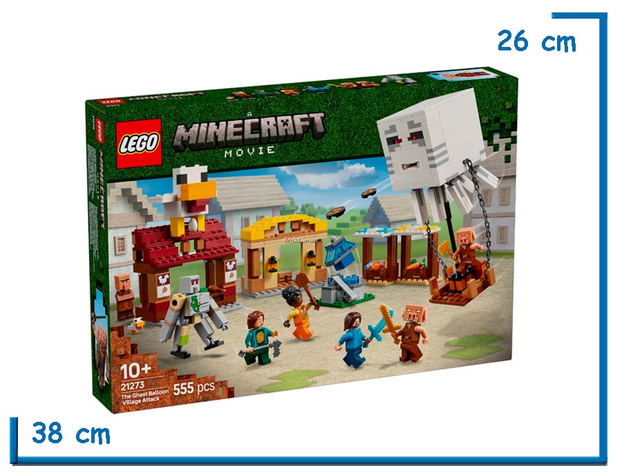 LEGO MINECRAFT MOVIE THE GHAST BALLOON VILLAGE ATTACK