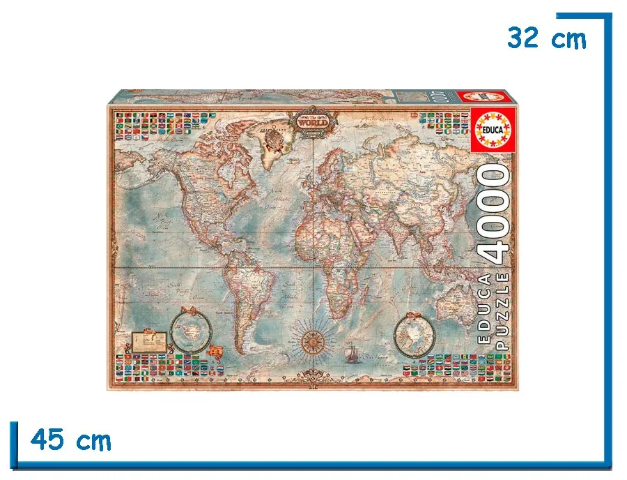 EDUCA PUZZLE X4000 PZS EL MUNDO MAPA POLITICO