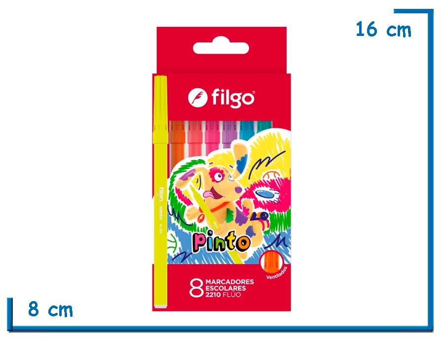 FILGO PINTO FLUO 8 MARCADORES ESCOLARES 2210 FLUO