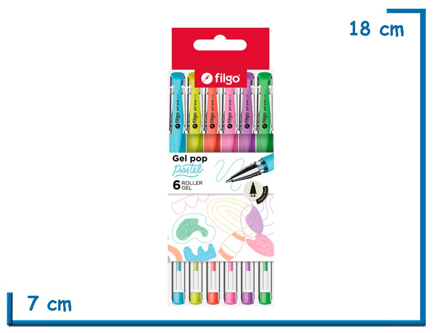 FILGO GEL POP PASTEL 6 ROLLER GEL