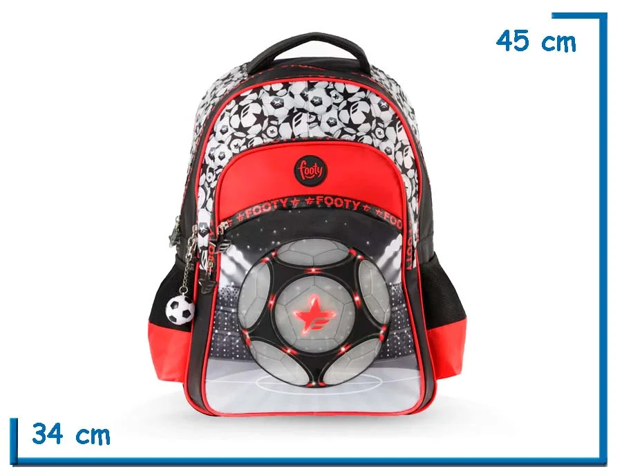 MOCHILA ESPALDA 18″ NEW CHAMPIONS ROJA CON LUZ LED