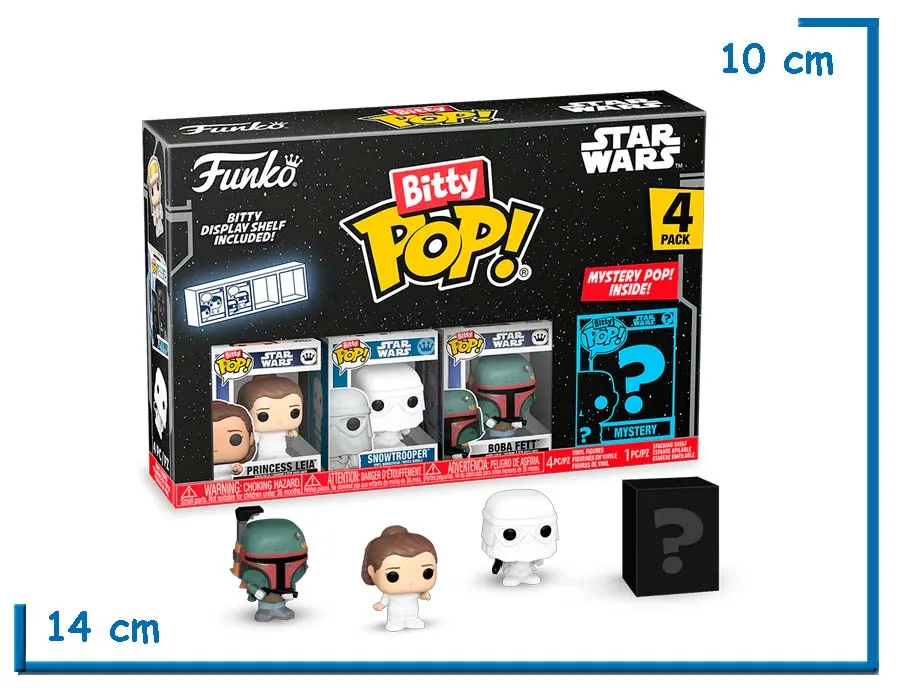 FUNKO POP BITTY LEIA SNOWTROOPER & BOBA FETT 4-PACK STAR WARS