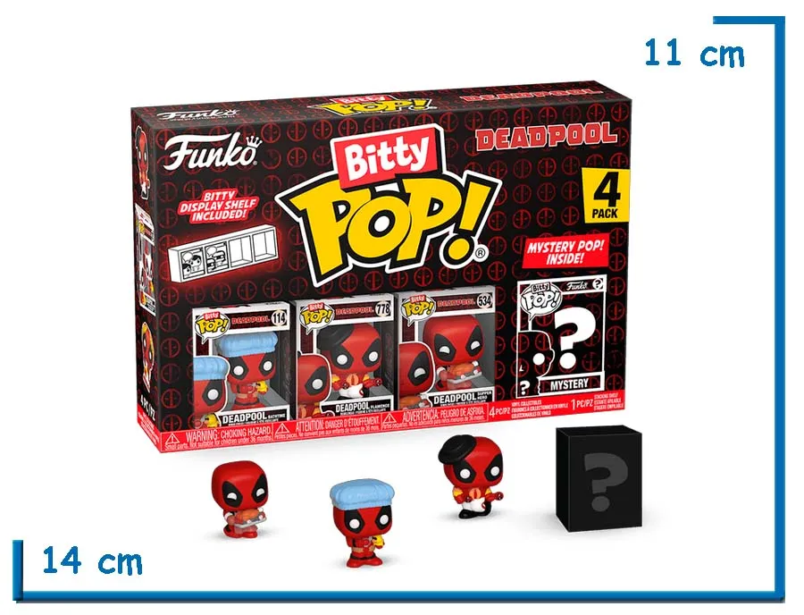 FUNKO POP BITTY BATHTIME FLAMENCO & SUPPER HERO 4-PACK DEADPOOL