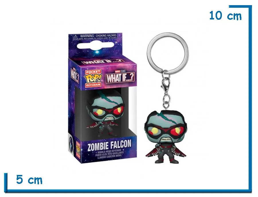 FUNKO POP LLAVERO ZOMBIE FALCON WHAT IF MARVEL