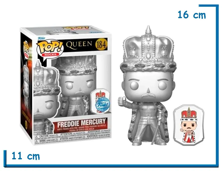 FUNKO POP FREDDIE MERCURY KING PLATINUM QUEEN CON PIN
