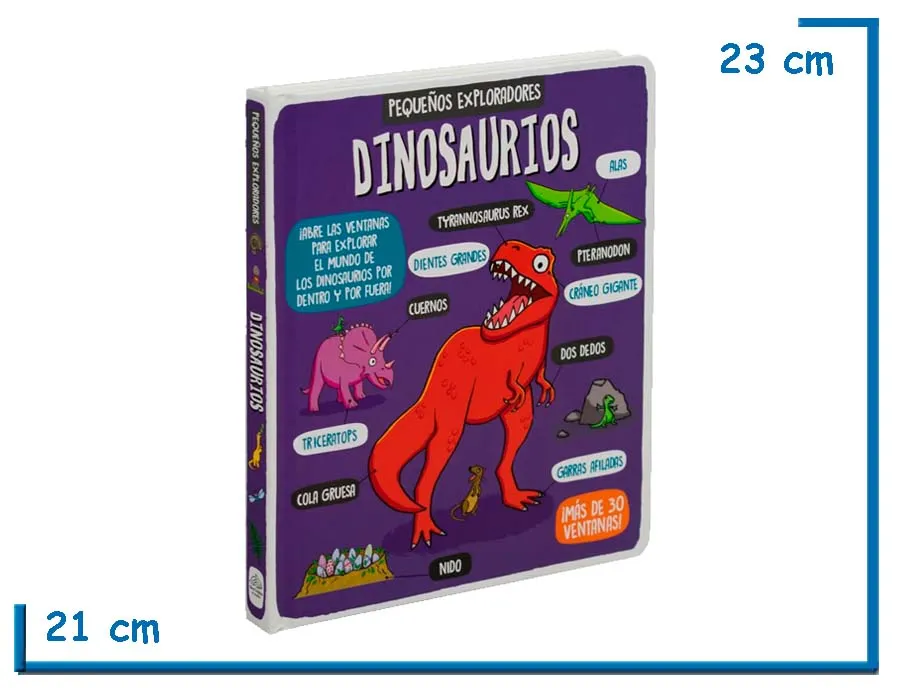 L.PEQUE¥OS EXPLORADORES DINOSAURIOS CON VENTANAS TAPA DURA