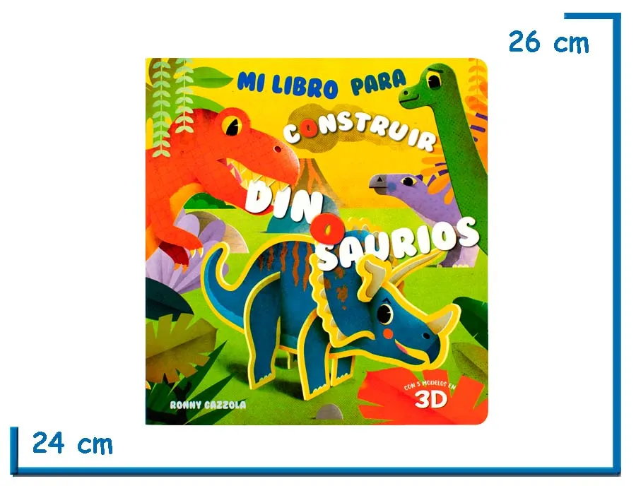 L.MI LIBRO PARA CONSTRUIR DINOSAURIOS CON 5 MODELOS EN 3D
