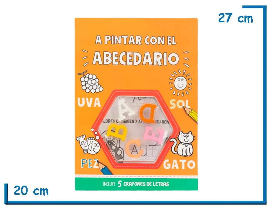 LIBRO A PINTAR CON EL ABECEDARIO CON CRAYONES CON FORMA